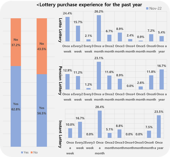 Lottery purchase experience in the last year